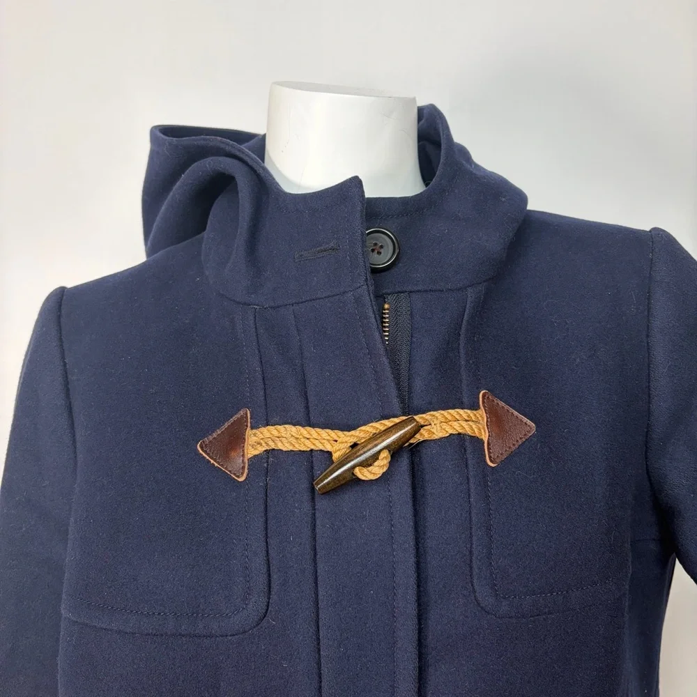 J. Crew Melton Wool Toggle Button Coat Navy - Picture 2 of 8